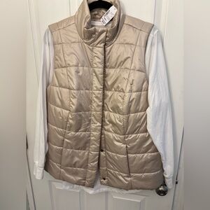 Women's Tan Puffer Vest - C J Banks 1 x
